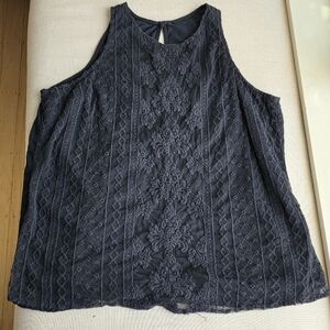 🍄Black Lacy Tank Tip Size XL